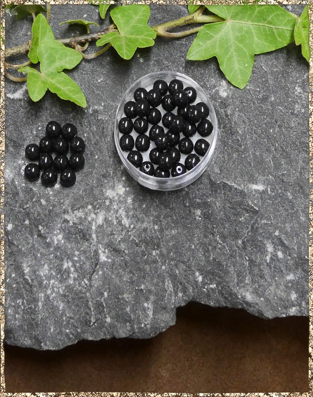 Perlen schwarz 6 mm
